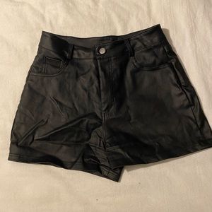 faux leather shorts